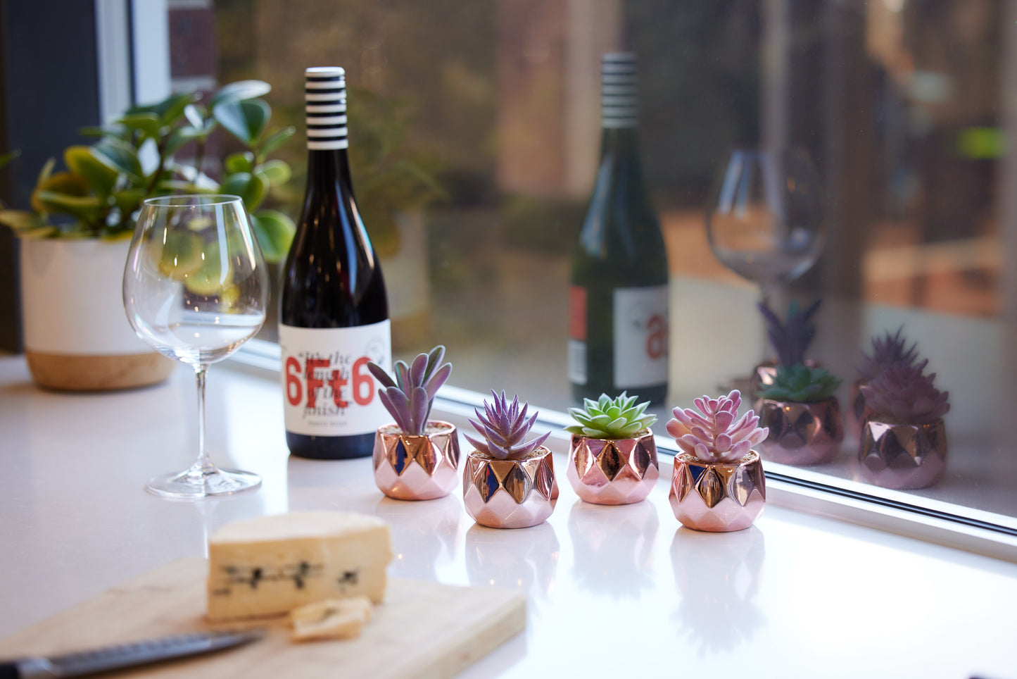 Desk Plants - Ceramic Rose Gold Pots