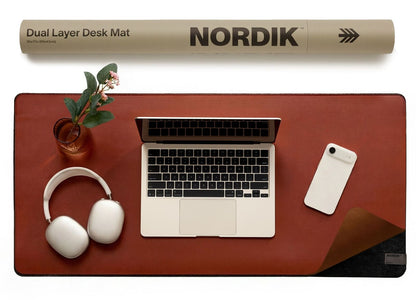 Dual-Layer Vegan Leather Desk Mat