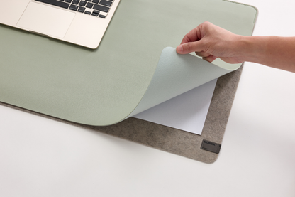 Dual-Layer Vegan Leather Desk Mat