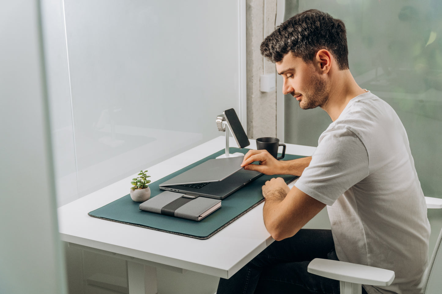 Dual-Layer Vegan Leather Desk Mat