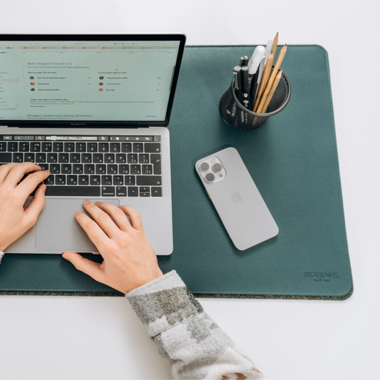 Dual-Layer Vegan Leather Desk Mat