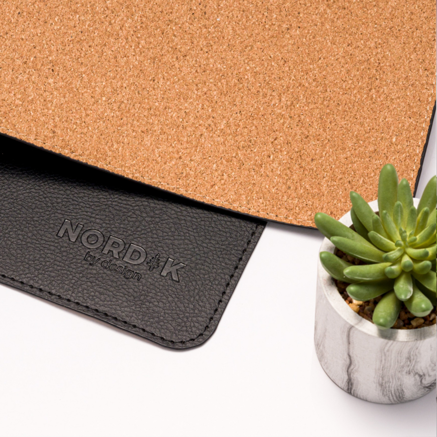 Vegan Leather Mat with Cork Base