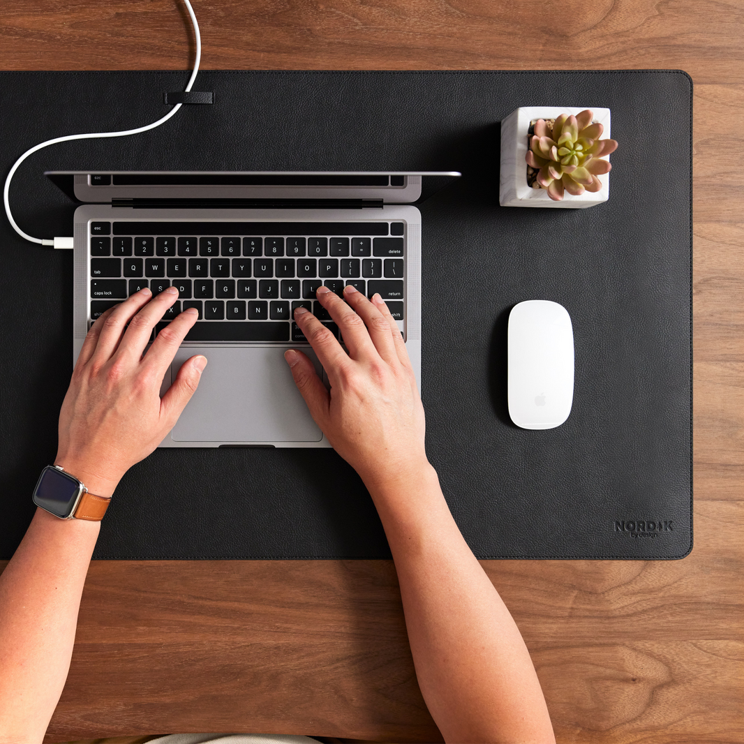 Vegan Leather Desk Mat with Cork Base Nordik By Design