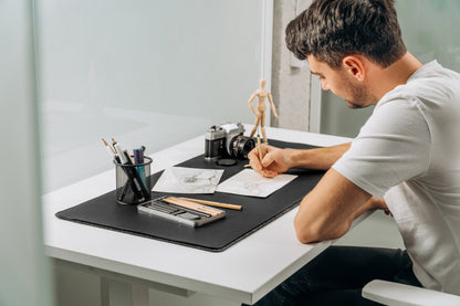 Dual-Layer Vegan Leather Desk Mat