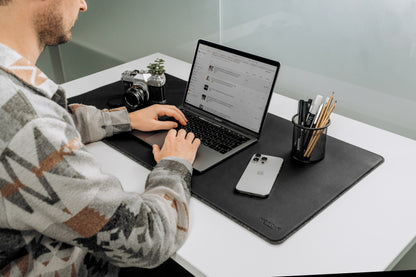 Dual-Layer Vegan Leather Desk Mat