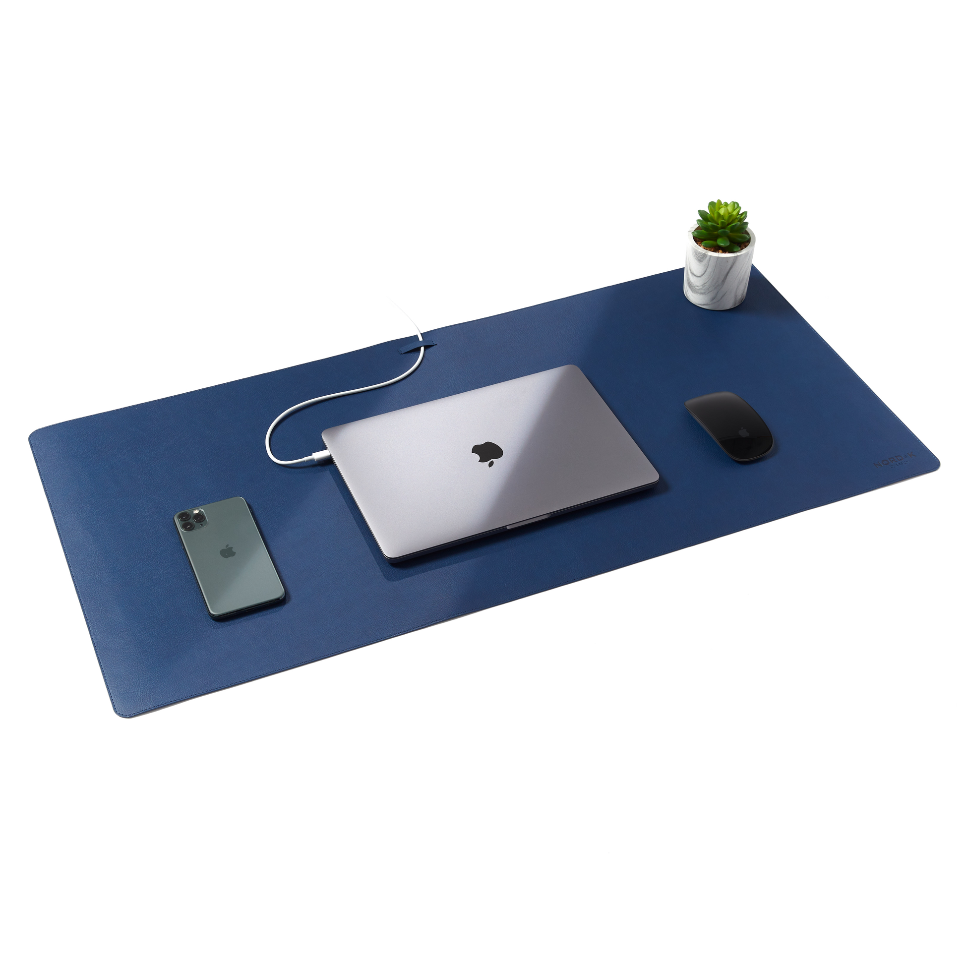 Blue leather desk pad deals