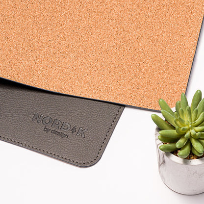 Vegan Leather Mat with Cork Base